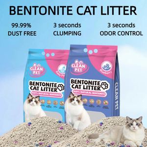 Litière pour chat en bentonite à agglomération rapide, forme boule, écologique, facile à nettoyer, 10L 8kg, sans poussière, vente en gros - Product Image 1