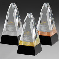 Premio de trofeo de madera de cristal personalizado Noble para reconocimiento corporativo Regalo de negocios Trofeo de cristal de alta calidad con base de madera