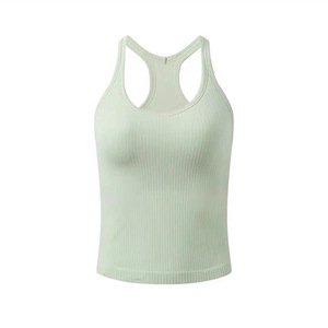 Rock Petite 12% spandex cremallera incorporada blusa frotada única moda 2022 nuevo logotipo personalizado tops mujeres casual gimnasio mujeres camiseta sin mangas - Product Image 3