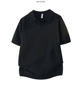 Polo en maille pour homme style Old Money, Nouveauté 2026, Léger et respirant, Manches courtes, Décontracté et élégant - Product Image 2