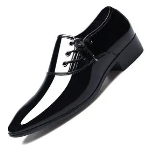 Sepatu Pesta Kulit PU Ukuran Plus untuk Pria, Sepatu Formal Kantor Italia Ukuran 48, Sepatu Ujung Runcing untuk Pria