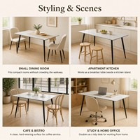 Ensemble de table à manger en céramique blanche de haute durabilité, nouveau design, vente en gros d'usine, 6/8 places, pour salon/hôtel, meubles