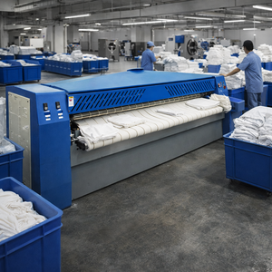 Machine à repasser industrielle commerciale à gaz GPL pour draps et vêtements, presse à repasser à rouleaux pour blanchisserie, vente en gros d'usine - Product Image 1