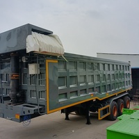 Semi-remorque benne arrière hydraulique stable à 3 essieux avec caisse de chargement épaissie, opération monopersonnelle, déchargement automatique