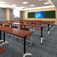 Table de conférence pliable en bois LIWEI pour 6 personnes avec roulettes, durable pour les salles de réunion