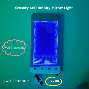 Équipement de salle sensorielle, panneau lumineux mural carré, tunnel d'infini à changement de couleur 3D, lampe miroir pour le <span class=keywords><strong>traitement</strong></span> de l'autisme - Product Image 5