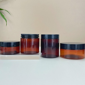 100ml 3.3oz Amber <b>Plastic</b> Cosmetic <b>Jars</b> with Lids for Cream Lotion Powder Ointment Bath Salt Body Butter Refillable Containers - Product Image 6