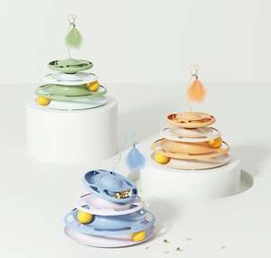 Meja putar UFO mewah ramah lingkungan baru meja disko interaktif pendidikan mainan bulu kucing hewan peliharaan plat hiburan untuk kucing - Product Image 6