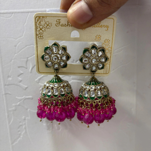 Latest Designer <b>Beautiful</b> Gold Plated Alloy Bell Chandelier <b>Earrings</b> Wedding Party Wear Long - Product Image 1