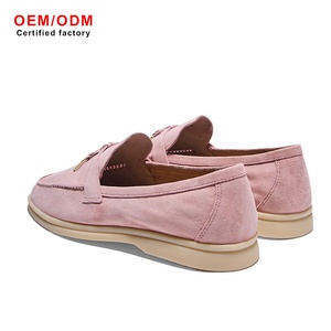 Mocassins Unisexe Classiques en Cuir Véritable et Daim, Antidérapants, Plats, de Bureau, avec Semelle Intérieure en Cuir de Haute Qualité pour l'Automne - Product Image 2