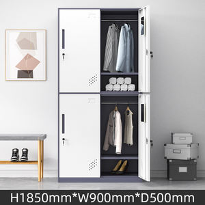 ตู้เก็บของโลหะ4ประตูตู้เหล็กขอบแคบสำหรับตู้เสื้อผ้าห้องนอนขนาดเล็กตู้เหล็กสำหรับจัดระเบียบเสื้อผ้าขนาดกะทัดรัด - Product Image 5