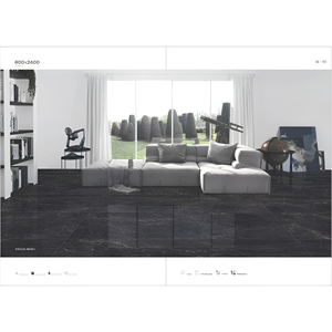 Losa de piedra sinterizada Bold Letina Nero de 800x2400mm y 15mm de grosor, baldosa de porcelana para encimera de cocina de lujo - Product Image 6