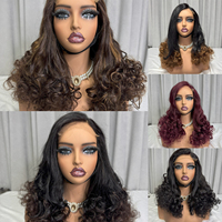Pelucas de Cabello Humano con Cierre de Encaje 5x5, Onduladas y Rizadas, sin Pegamento, Color Rubio SDD P # 4/27 Virgen Birmana Brasileña Peruana
