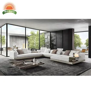 New Italian Luxury Style Modern Sectional Sofa Light Luxury Simple Design Sofa Set Living Room Furniture