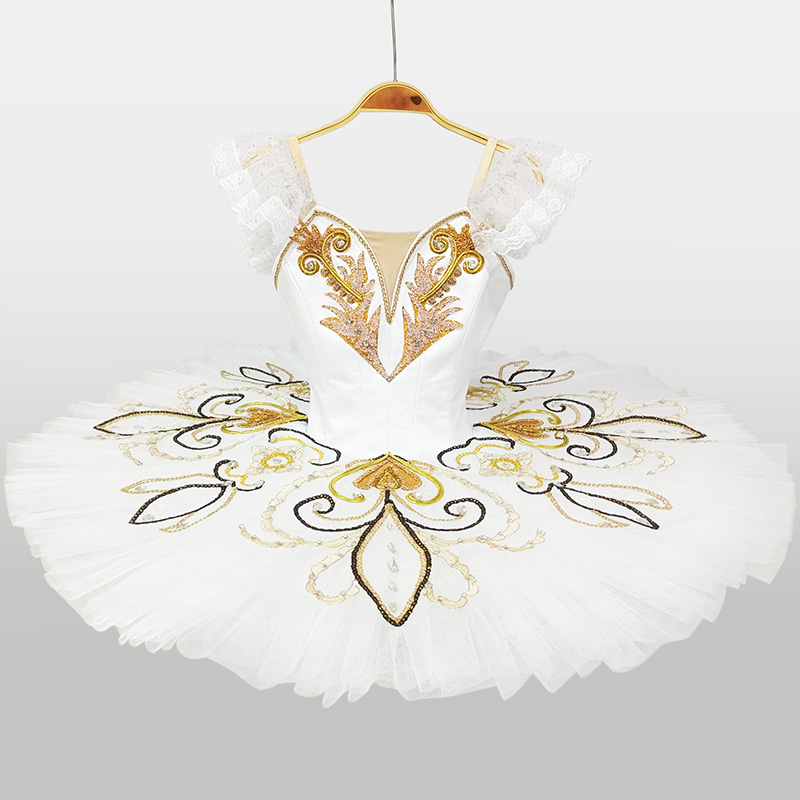 T0403 High Quality Harlequin Ballet Dance Costumes White Tutu
