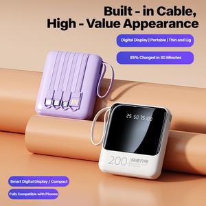 Venta al por mayor banco de energía portátil con 10000mAh USB logotipo personalizado <span class=keywords><strong>4</strong></span> cables de carga mejor Mini banco de energía móvil 20000mAh OEM promoción - Product Image 2
