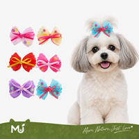 Pinces à cheveux pour animaux de compagnie en tulle maillé avec nœuds colorés, accessoires pour chiens et chats, pinces crocodiles, fournitures de toilettage pour animaux de compagnie