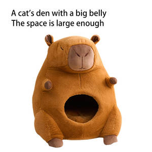 Kapibara Winter Warm Vier Seizoenen Universeel Gesloten Kattenbed <span class=keywords><strong>Totoro</strong></span> Agaro Cartoon Effen Patroon Ademende Stoffen Bedden Voor Huisdieren - Product Image 2