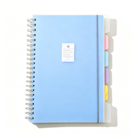 Carnet spirale B5, 124 feuilles, 80 g/m², couverture PP, séparateurs à sangle, tons chauds, couleur unie, 4 modèles, papeterie étudiante, vente en gros