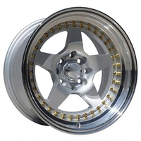 Nouvelles jantes forgées HEH Deep Concave 4 trous en 2 pièces 15/16/17 pouces, classiques à 5 branches, polies, à lèvre large, PCD personnalisé