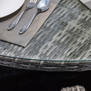 Set di Divani da Terrazza <span class=keywords><strong>in</strong></span> Vimini con Telaio <span class=keywords><strong>in</strong></span> <span class=keywords><strong>Alluminio</strong></span>, Design Contemporaneo <span class=keywords><strong>per</strong></span> Sala da Pranzo e Soggiorno all'Aperto, Colore Grigio - Product Image 6