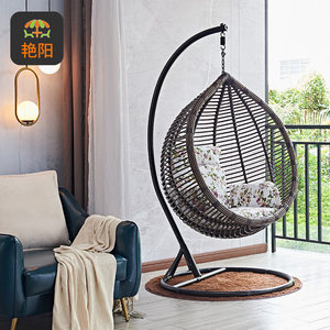 Silla Colgante Tipo Cesta de Ratán para Interiores, Dormitorio, Balcón, Estilo Nido de Pájaro, Ideal para el Hogar, Dropshipping Shopify - Product Image 2