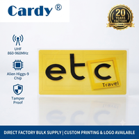 Étiquettes RFID H9 UHF autocollantes personnalisées pour cartes de membre, péages routiers, anti-effraction, pour pare-brise - Étanche Alien Higgs9