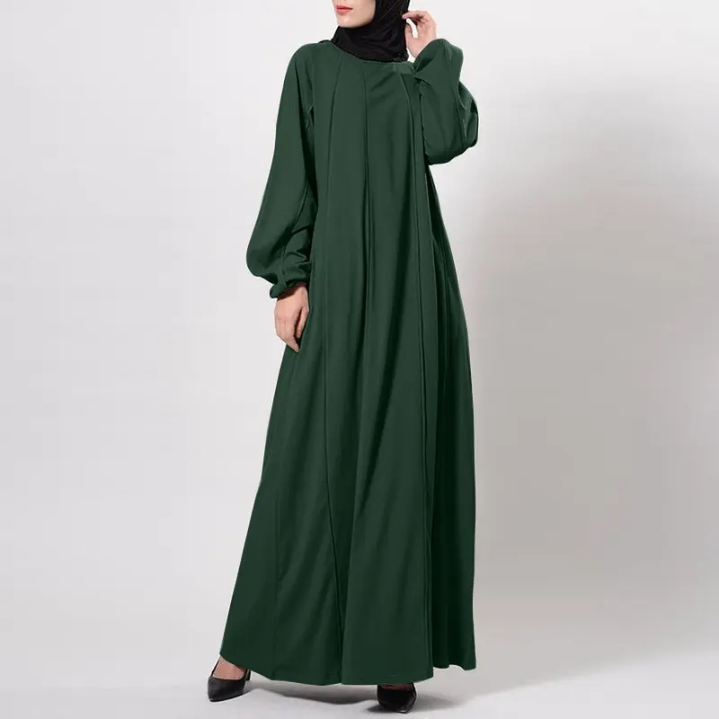 Women Casual Kebaya Baju Kurung Blouse Clothing Islamic Muslim Dress Solid Color Robe Abaya in Dubai