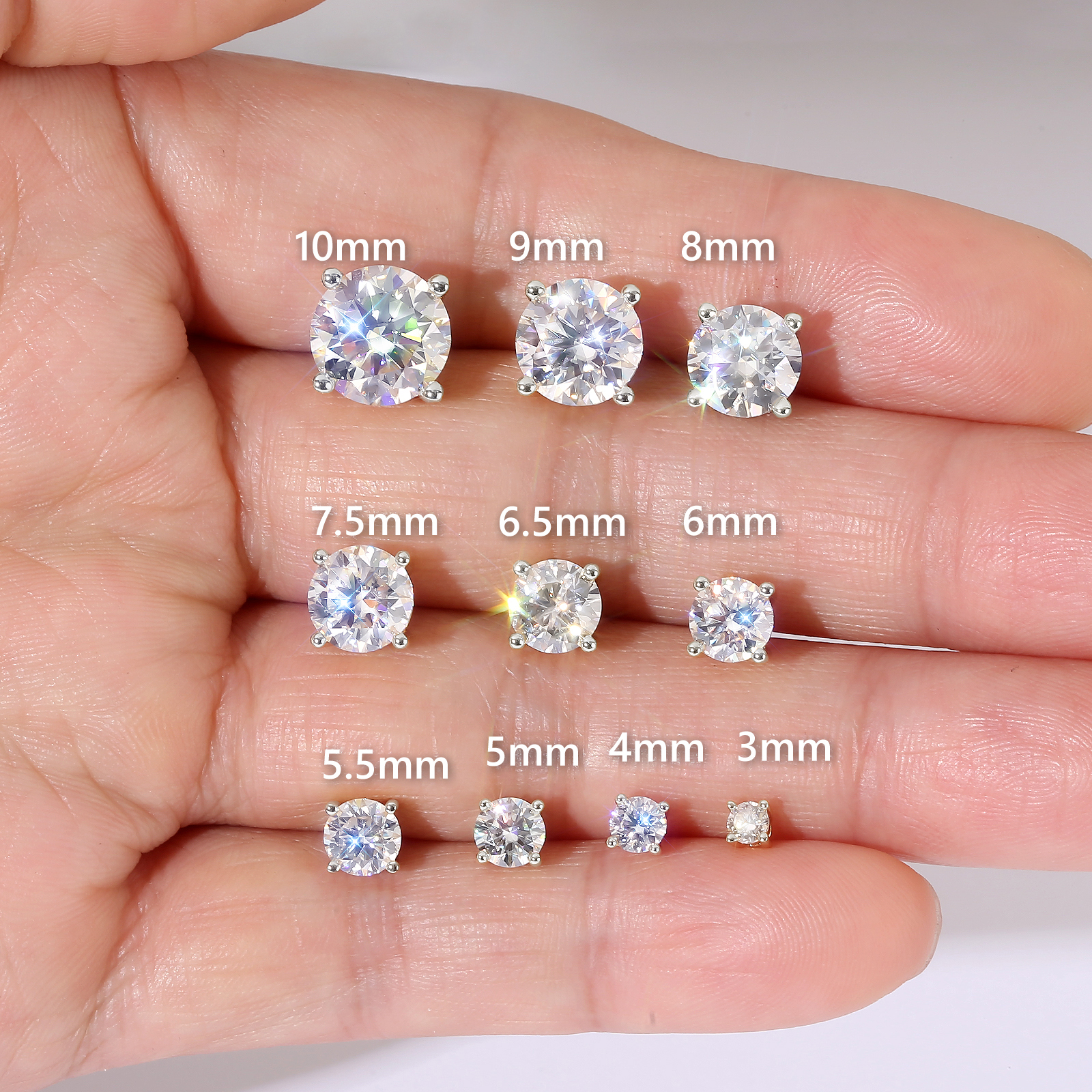 diamond earrings lab stud 3ct