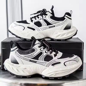 Chaussures pour hommes Automne Hiver Sneakers en cuir synthétique Légères Respirantes Lacets Doublure en maille Semelle souple confortable Décontractées - Product Image 6