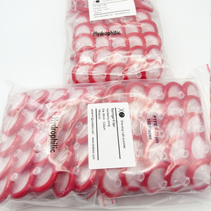 Filtro de Jeringa XZ Lab Supplies de 25 mm y 0.22 um, PTFE Hidrófilo para Uso en Laboratorio, Rojo - Product Image 1