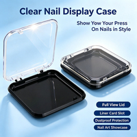 Boîte carrée en plastique SUNSHING pour faux ongles à presser, vide, faite à la main, étui de rangement pour ongles artificiels, boîte transparente à charnière