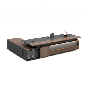 Escritorio de oficina CEO moderno con silla Modular, muebles de escritorio ejecutivo Sharpe, estilo de panel de madera MDF E1 - Product Image 6