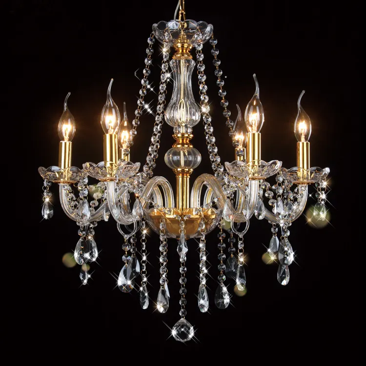 modern golden glass arms k9 crystal lights luxury living room bedroom indoor decoration crystal chandeliers & pendant lights