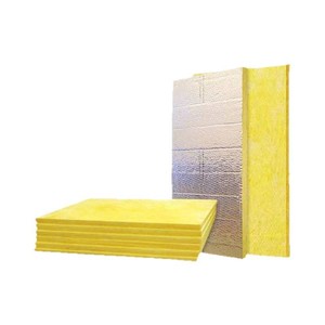 Laine <span class=keywords><strong>de</strong></span> verre isolante non inflammable pour four, <span class=keywords><strong>plaque</strong></span> <span class=keywords><strong>de</strong></span> laine <span class=keywords><strong>de</strong></span> verre industrielle avec revêtement en feuille d'aluminium - Product Image 2