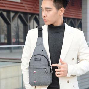 กระเป๋าคาดอกแฟชั่นลำลองสำหรับผู้ชาย กระเป๋าเป้สะพายไหล่ผ้าไนลอนสำหรับเล่นกีฬา - Product Image 5