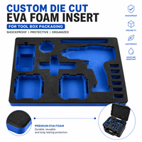 Insert en mousse EVA découpé sur mesure pour l'emballage de boîtes à outils, plateau en mousse protecteur antichoc