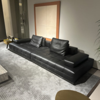 Meubles de cuisine et de salon en cuir convertibles et extensibles, ensemble de canapés en cuir italien de luxe modernes