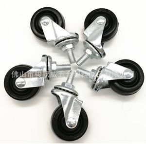 Furniture Caster 1.5 Inch Black Rubber M8x15mm Swivel Silent Wheel For Furniture And Shopping Cart - Product Image 3