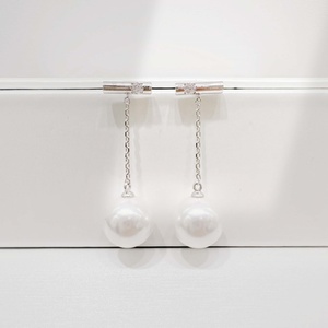 custom plata 925 sterling <b>silver</b> Luxury 18K Gold Plated Drop <b>Earring</b> women retro western party wedding <b>chain</b> long pearl <b>earrings</b> - Product Image 3