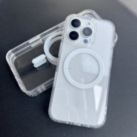Étui de téléphone à charge sans fil Transparent acrylique TPU magnétique pour iPhone 17 Air 16 Pro Max Vente en gros Blanc Brillant