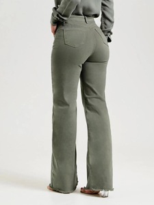 Novità Primavera 2025 Jeans da Donna <span class=keywords><strong>a</strong></span> <span class=keywords><strong>Zampa</strong></span> Micro con Bordo Sfilacciato, Vestibilità Aderente, Tinta Unita e alla Moda - Product Image 2