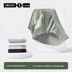 Sous-vêtements pour hommes, boxers mi-hauts en nylon avec dentelle, <span class=keywords><strong>slip</strong></span> pour hommes, parfum de camélia, hydratant, rafraîchissant, sexy, caleçons pour garçons - Product Image 4