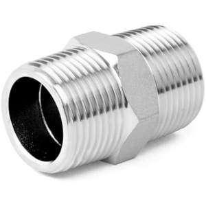 Chất lượng cao 304 thép không gỉ Hex núm vú <span class=keywords><strong>1</strong></span>/2 "NPT nam chủ đề ống phù hợp Adapter kết nối - Product Image 2