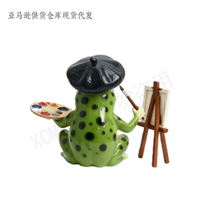 Statue en résine de grenouille artistique, cadeau personnalisé en résine, charmante décoration de table, figurine d'amphibien fantaisiste, cadeau idéal pour les peintres - Product Image 5