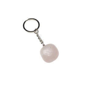 HZ Rose <strong>Crystal</strong> Quartz Tumble <strong>Keychain</strong> <strong>Crystal</strong> Stone <strong>Key</strong> Chain Stone Charm Pendants <strong>Keyrings</strong> - Product Image 1