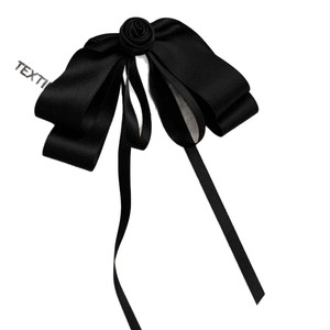 Rose Garden Gentle <b>Bow</b> Ribbon Hair <b>Clip</b>, Half-Up Hairstyle with Spring <b>Clip</b>, High-End Hair Accessory - Product Image 5
