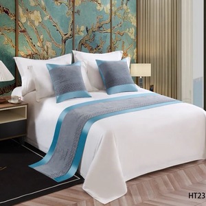 호텔 화이트 3pcs 홈 호텔 섬유 베갯잇 단색 이불 커버 화이트 침대 플래그 침구 세트 도매상 - Product Image 3