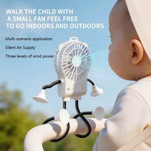 Mini ventilateur robot portable rechargeable par USB, avec ventouse verticale, idéal pour la maison, le bureau, les voyages et les intérieurs de voiture. - Product Image 3
