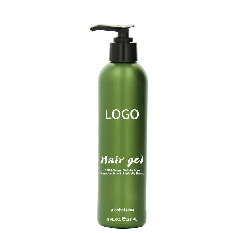Custom Hair Gel Sulfate-Free Matte/Natural Look Strong Hold and Aloe Vera Organic Hair Styling Black Gel